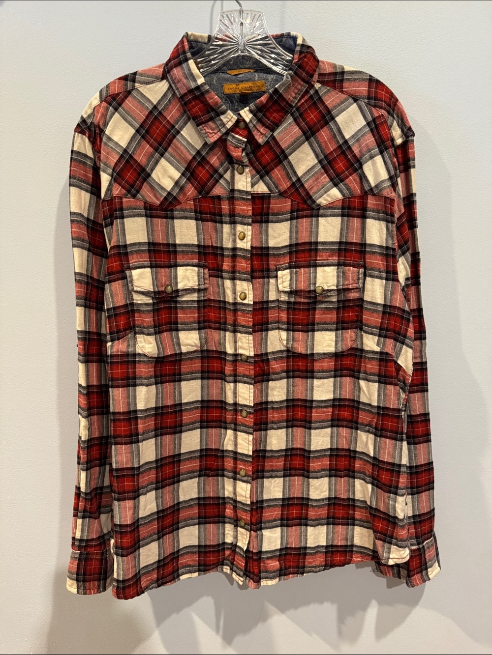 Jachs Girlfriend BEA Western Plaid Flannel Button down Shirt Women’s Sz XXL